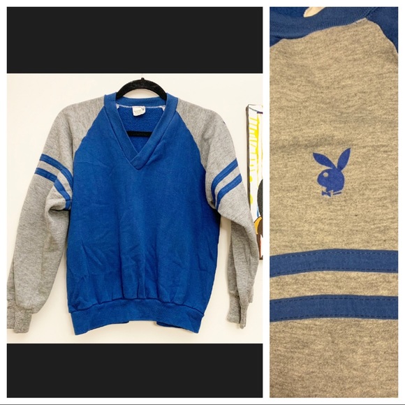 Vintage 70’s Playboy V-Neck Pullover Sweatshirt - Picture 1 of 8